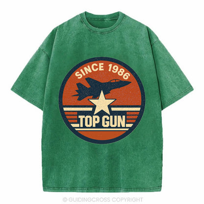 Top Gun Since 1986 - Vintage T-shirt - Forest Mist(Green)