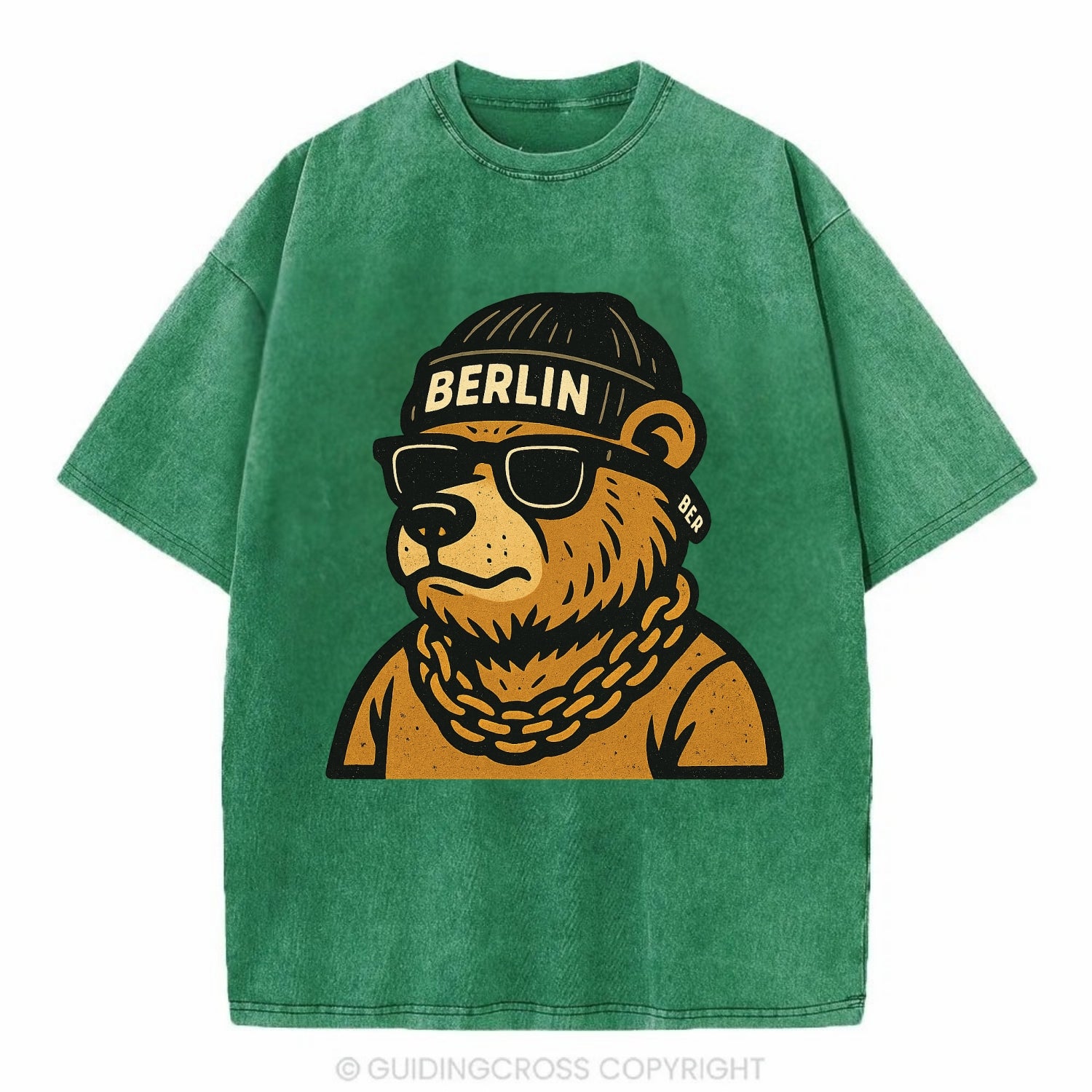 Berlin Bear - Vintage T-shirt - Forest Mist(Green)