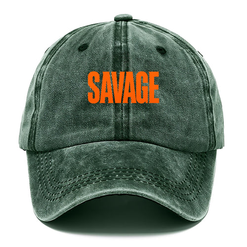 Bold typography design - SAVAGE - fierce attitude, taking no prisoners - Classic Cap