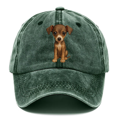Baby Italian Greyhound Puppy - sleek tiny body, long legs, gentle eyes, front-facing, - Classic Cap - Forest Mist(Green)