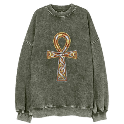 Ankh of Life - Vintage Sweatshirt - Forest Mist(Green)
