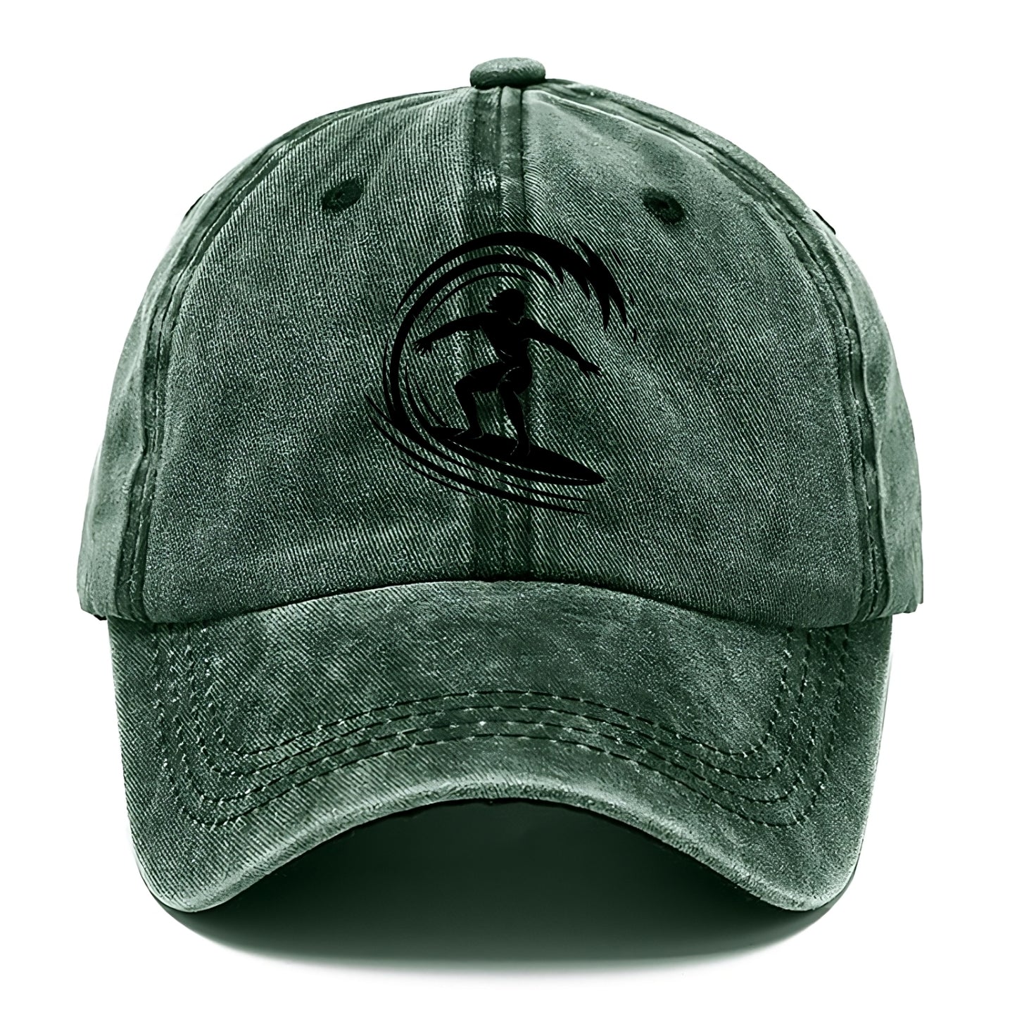 Hawaiian surfer riding big wave - Classic Cap - Forest Mist(Green)