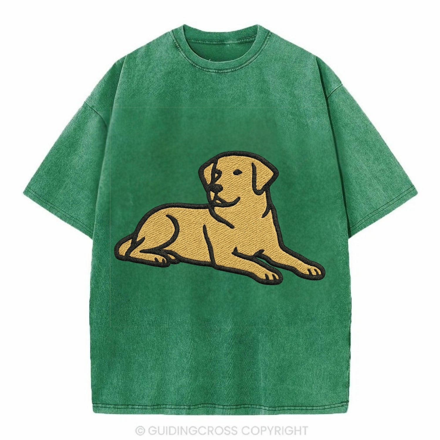 Labrador Retriever - Yellow lab relaxed Vintage T-shirt - Forest Mist(Green)