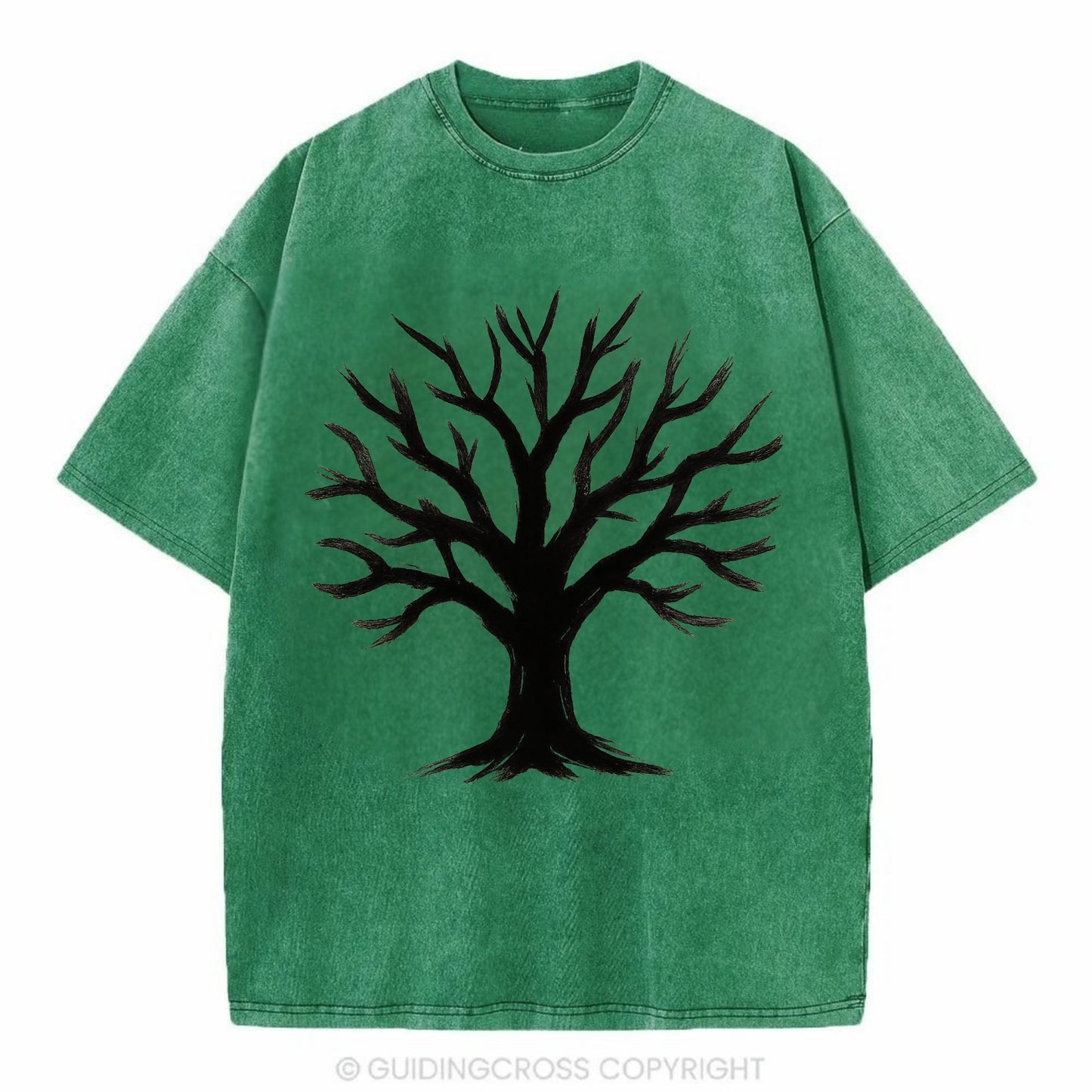 Tree with many branches - community strength ink art - Vintage T-shirt - Forest Mist(Green)