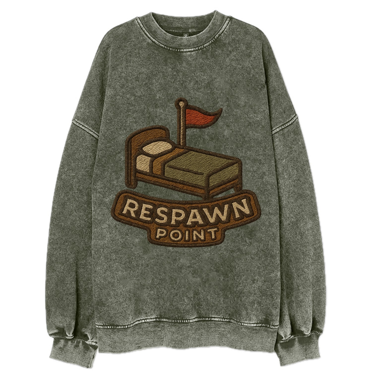 Respawn Point  - Vintage Sweatshirt - Forest Mist(Green)