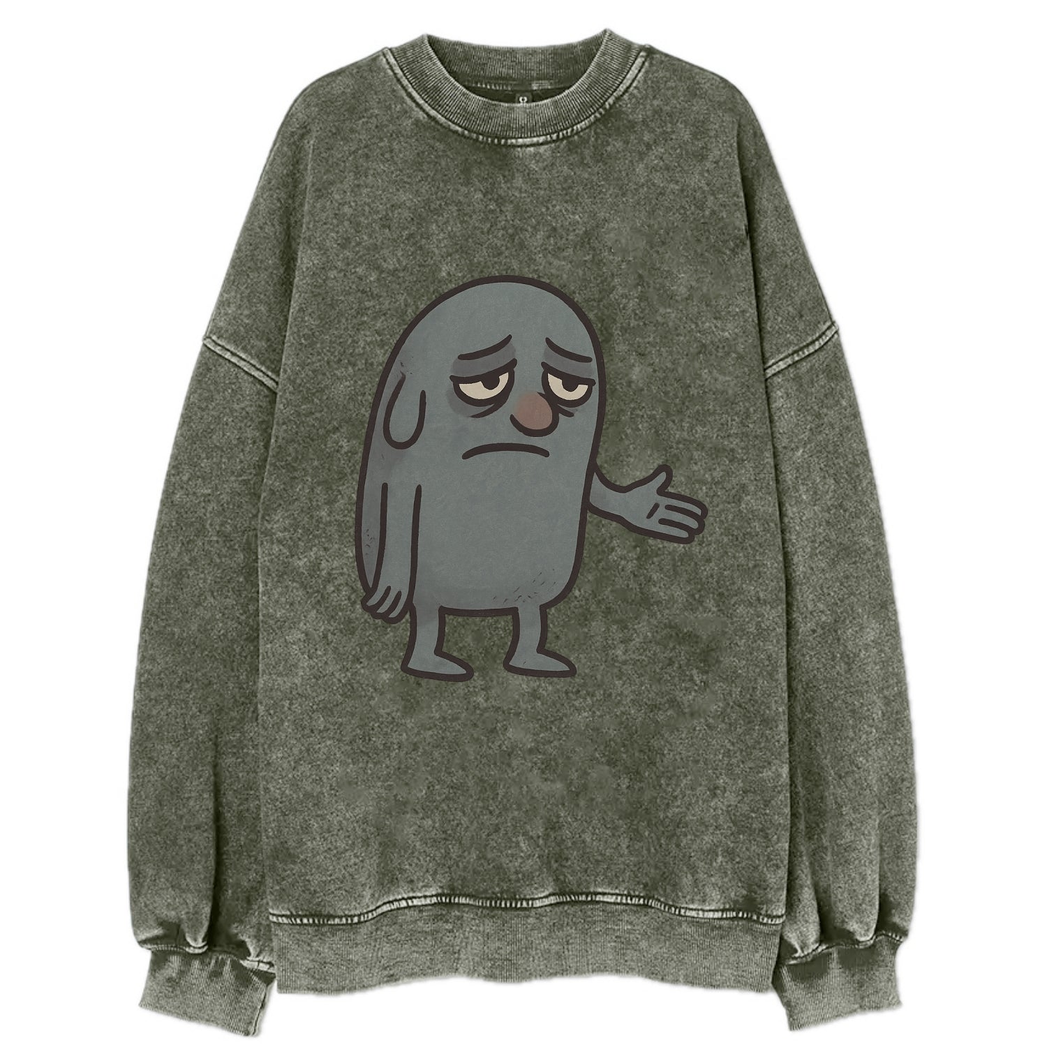 FOLLOWERS ARE GHOSTS | Transparent crowd following nobody - Vintage Sweatshirt - Forest Mist(Green)