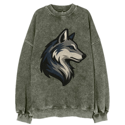 Lone Wolf Wanderer  - Vintage Sweatshirt - Forest Mist(Green)
