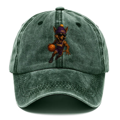 Hollywood Coyote wearing Lakers beanie with Showtime patch and wayfarer sunglasses - Classic Cap - Forest Mist(Green)