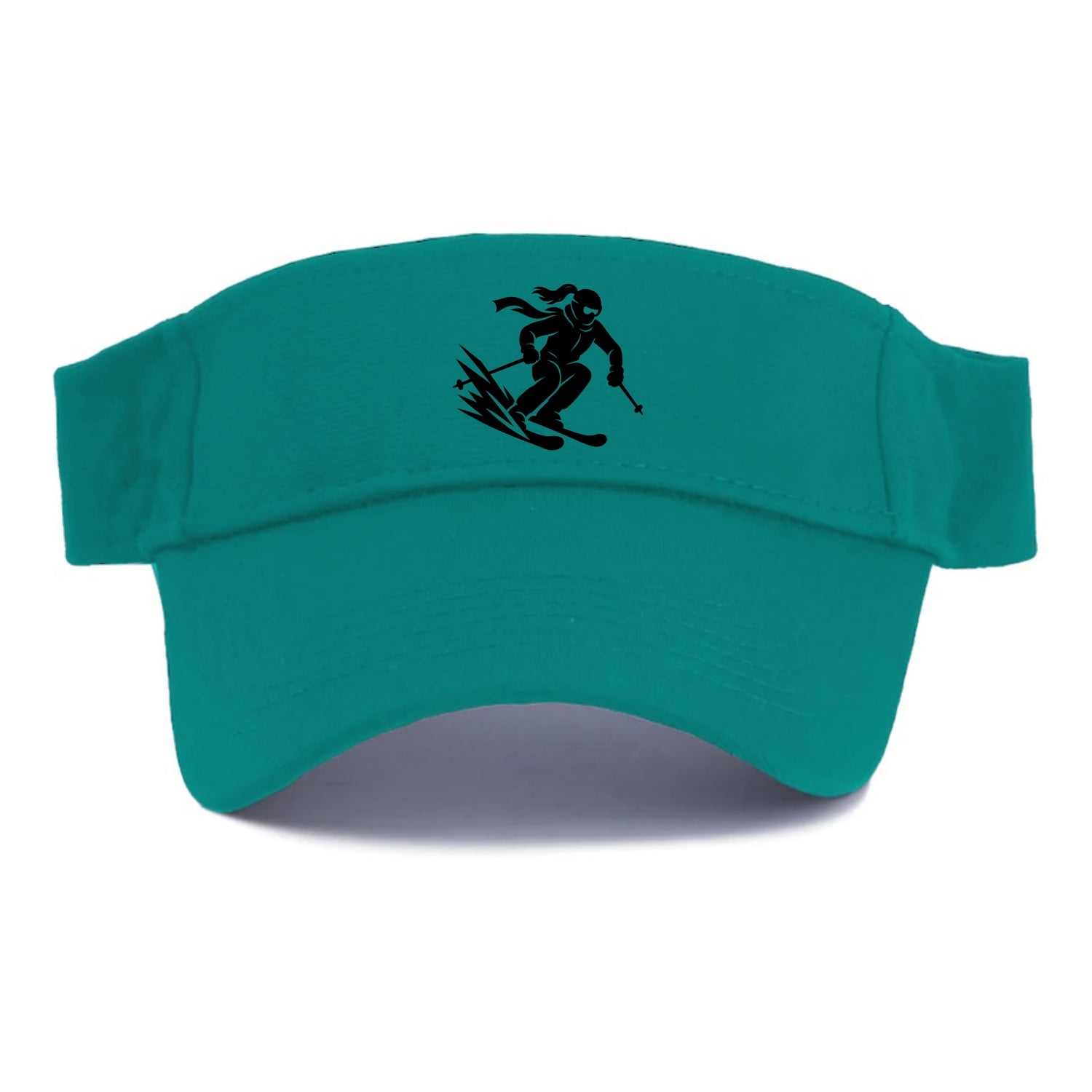 Skier carving down snowy slope - Visor - Forest Mist(Green)