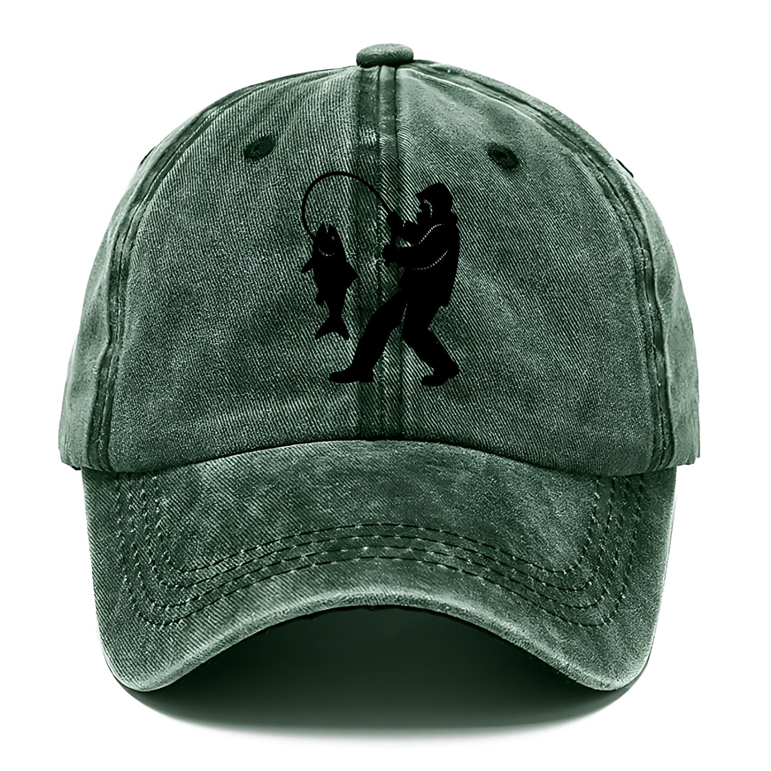 Alaskan fisherman hauling catch - Classic Cap - Forest Mist(Green)