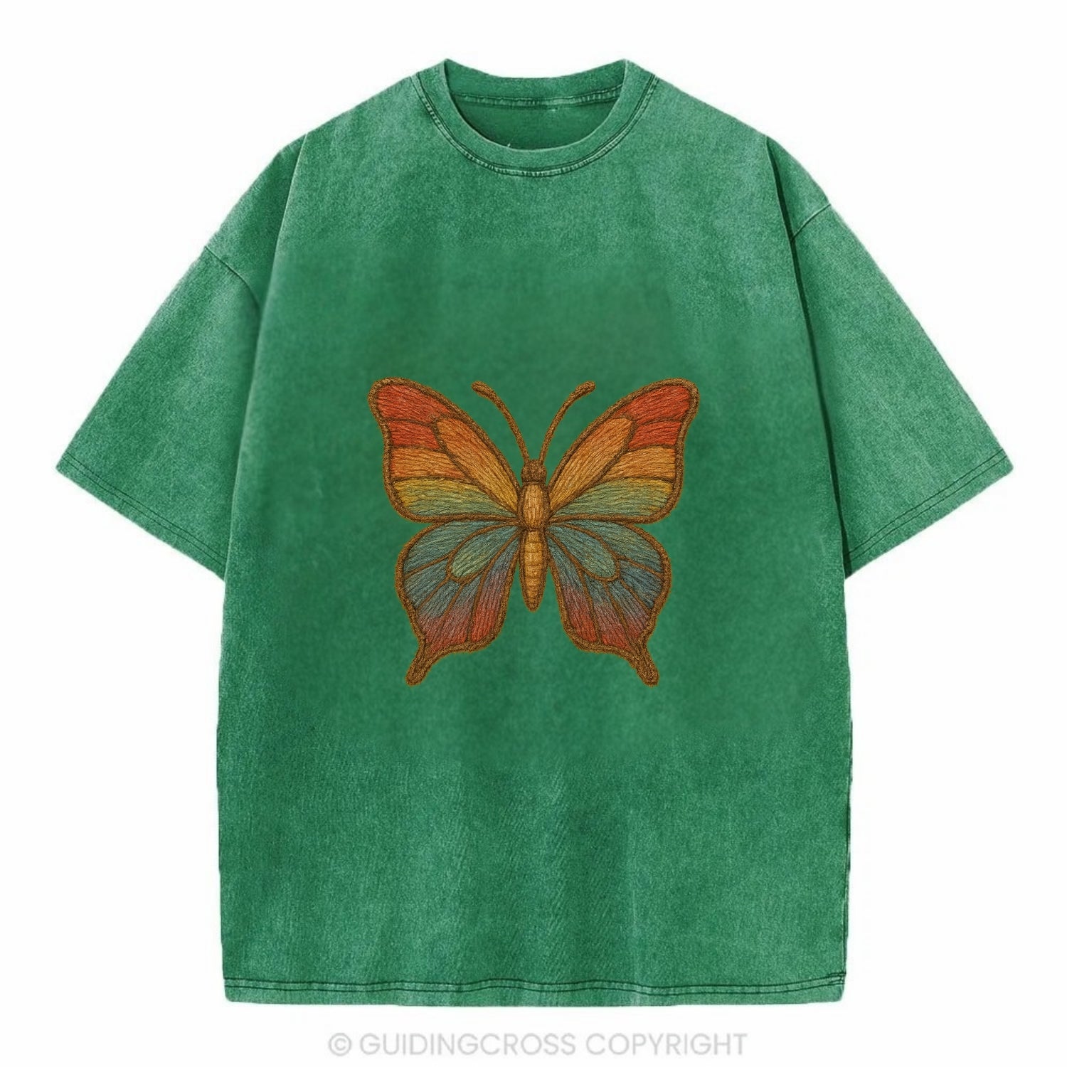 Butterfly Transformation  - Vintage T-shirt - Forest Mist(Green)