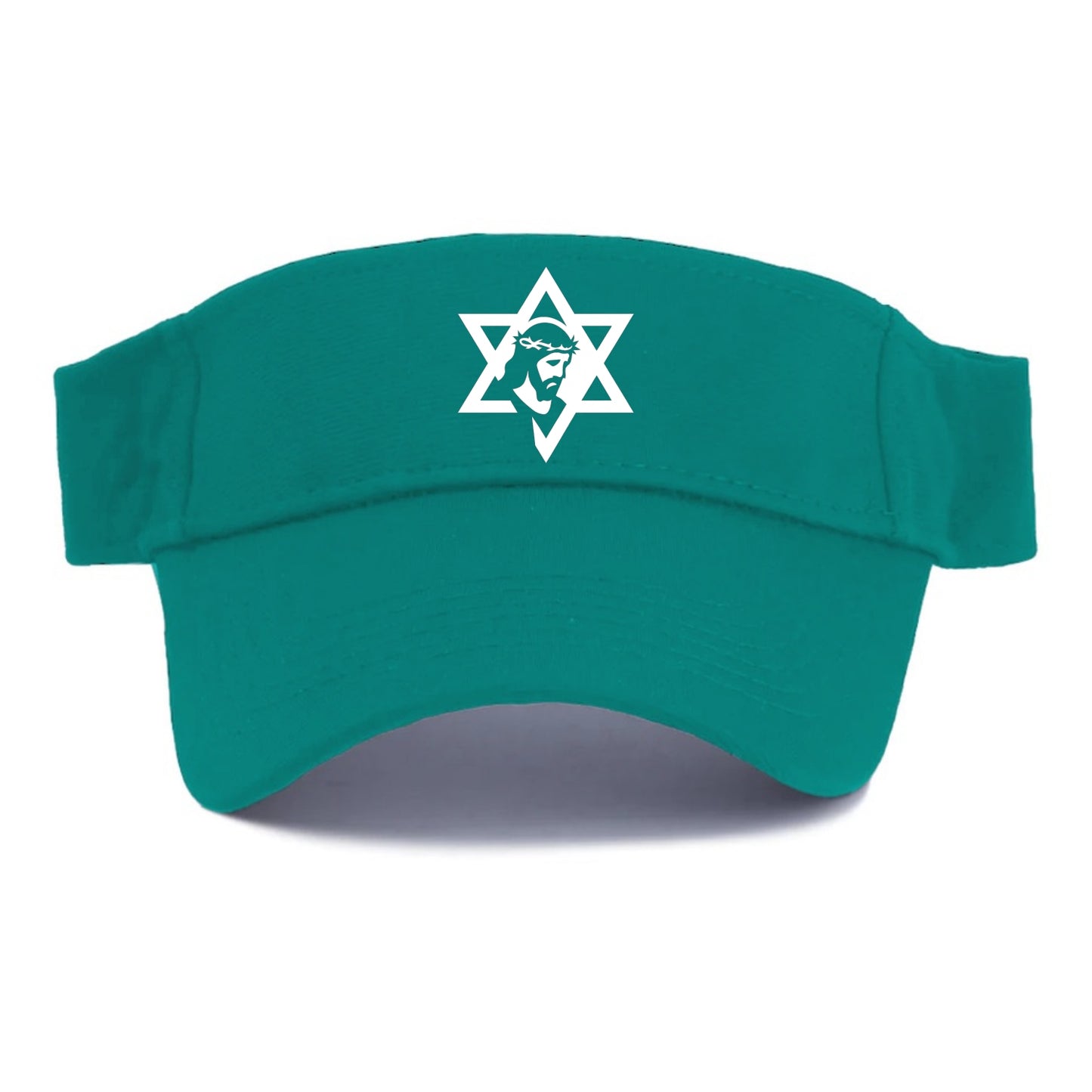Star of David - negative space forms two overlapping triangles with hidden meaning - Visor - Forest Mist(Green)