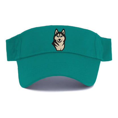 Husky - Blue eyes close-up portrait - Visor - Forest Mist(Green)