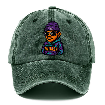 Manhattan Willie wearing Kansas State beanie with powercat patch - Classic Cap - Forest Mist(Green)