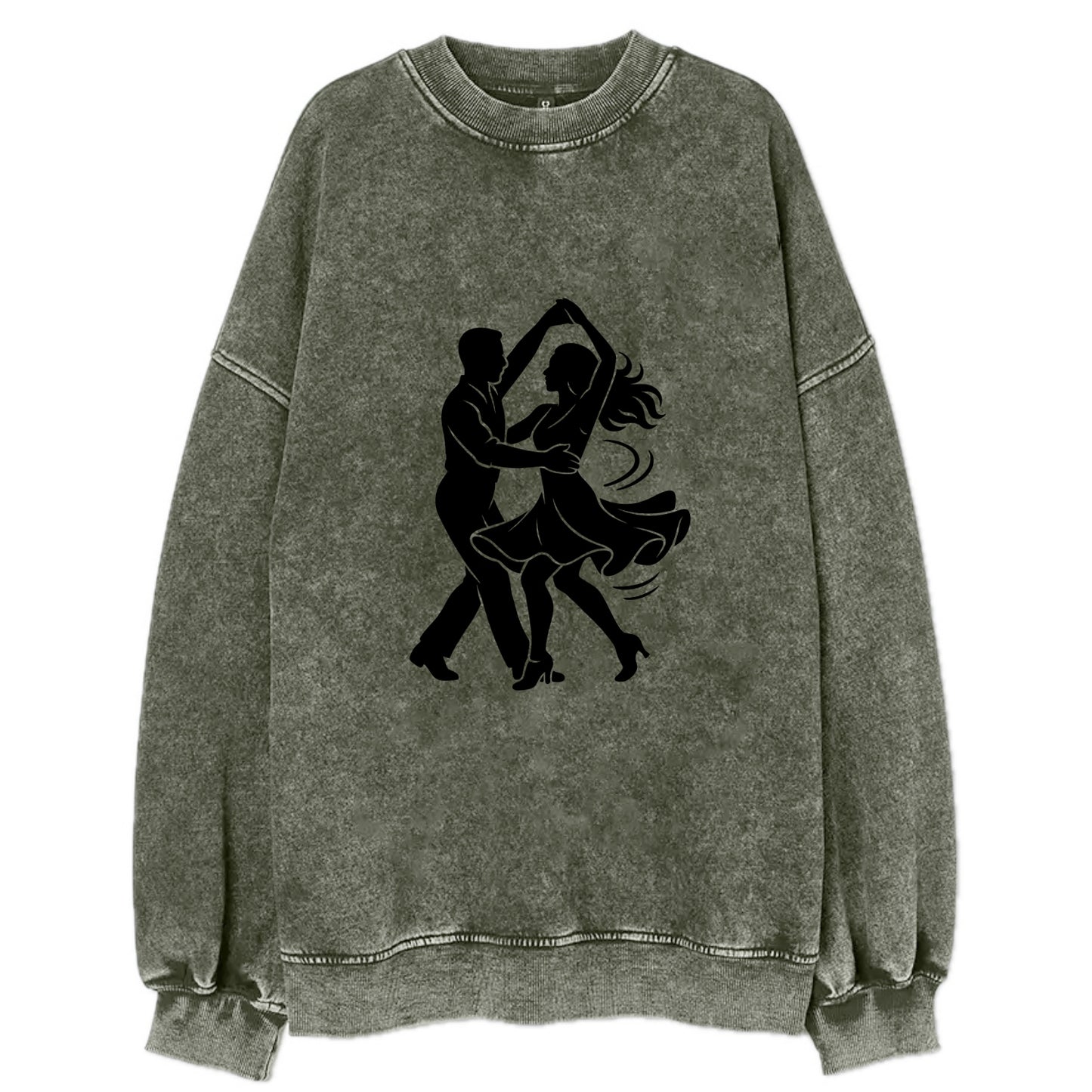 Salsa dancers spinning turn - Vintage Sweatshirt - Forest Mist(Green)