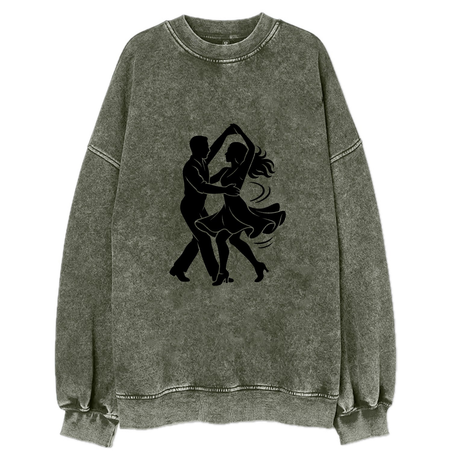 Salsa dancers spinning turn - Vintage Sweatshirt - Forest Mist(Green)