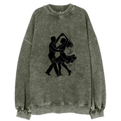 Salsa dancers spinning turn - Vintage Sweatshirt - Forest Mist(Green)
