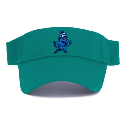 Indianapolis Colt Horse wearing Colts blue and white beanie with pom pom and wayfarer - Visor - Forest Mist(Green)