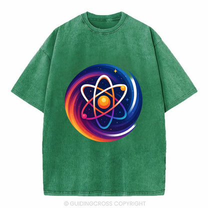 Micro Macro - Atom structure expanding i - Vintage T-shirt - Forest Mist(Green)