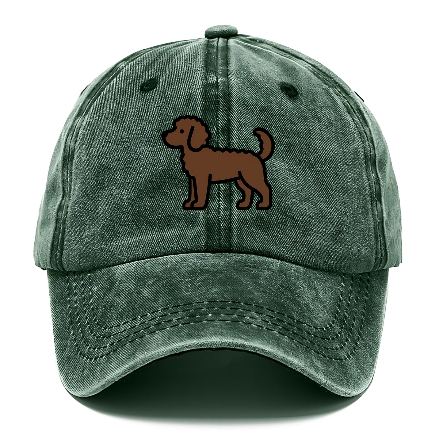 Labradoodle - Chocolate curly flat side profile - Classic Cap - Forest Mist(Green)