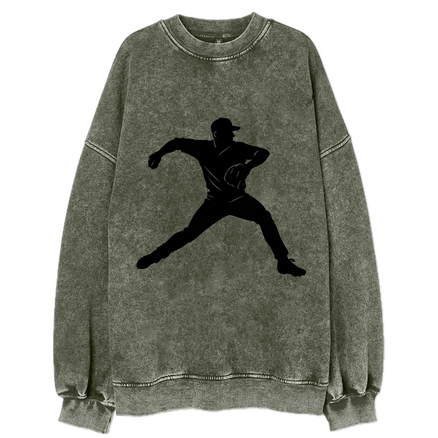 Baseball pitcher wind-up motion - Vintage Sweatshirt - Forest Mist(Green)