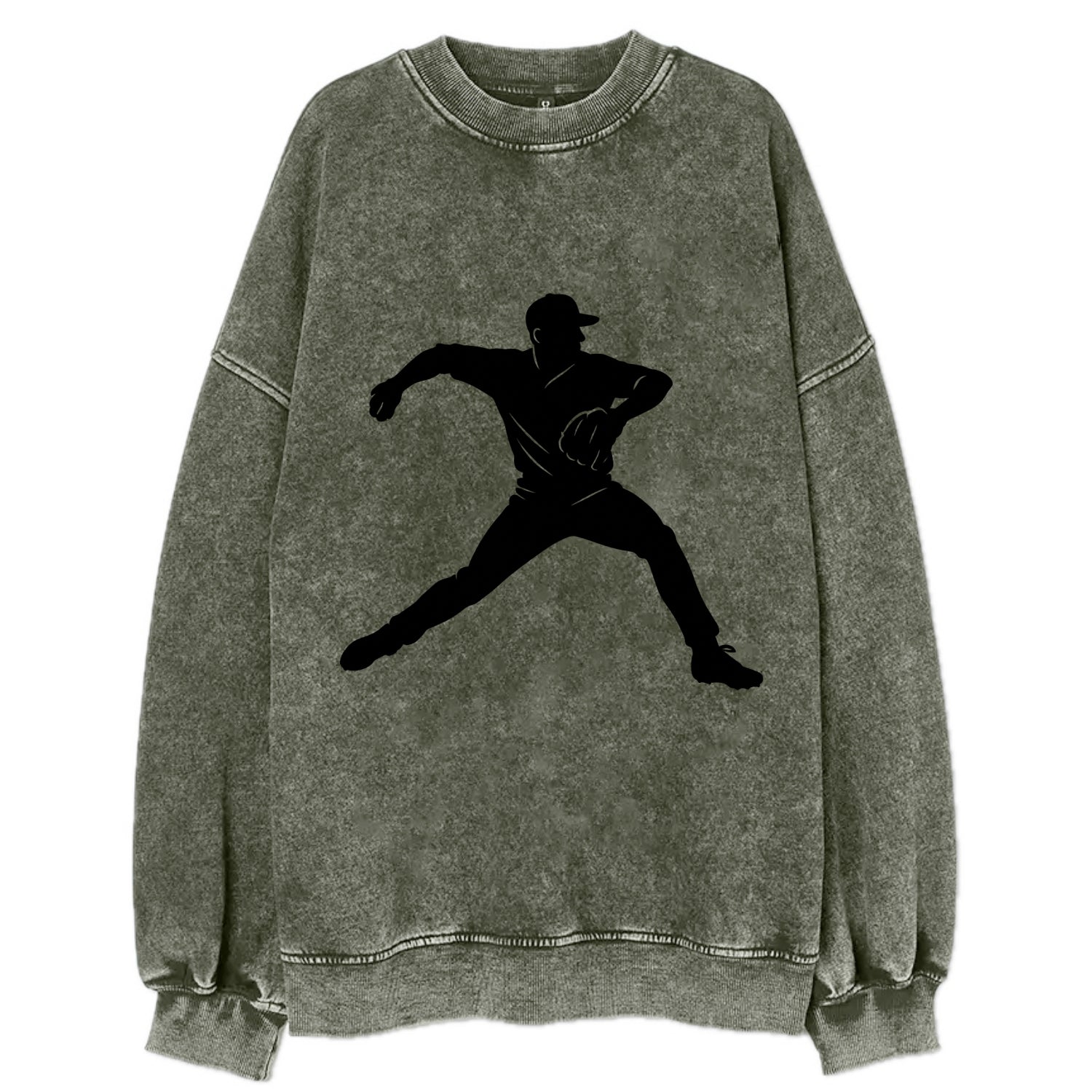Baseball pitcher wind-up motion - Vintage Sweatshirt - Forest Mist(Green)