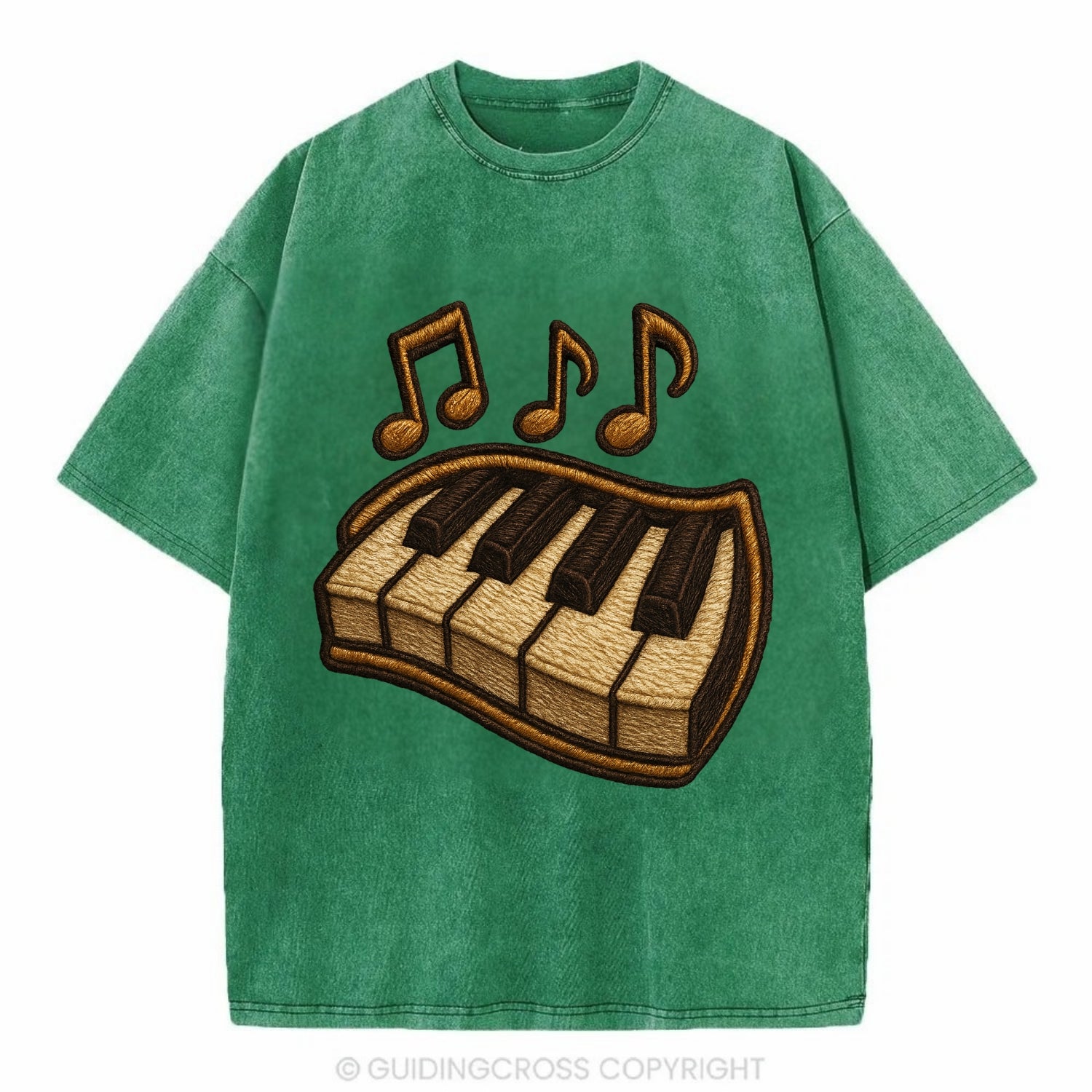 Piano Keys  - Vintage T-shirt - Forest Mist(Green)