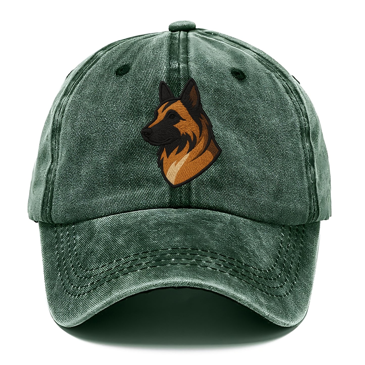Belgian Tervuren - Fawn with black overlay embroidered design - Classic Cap - Forest Mist(Green)