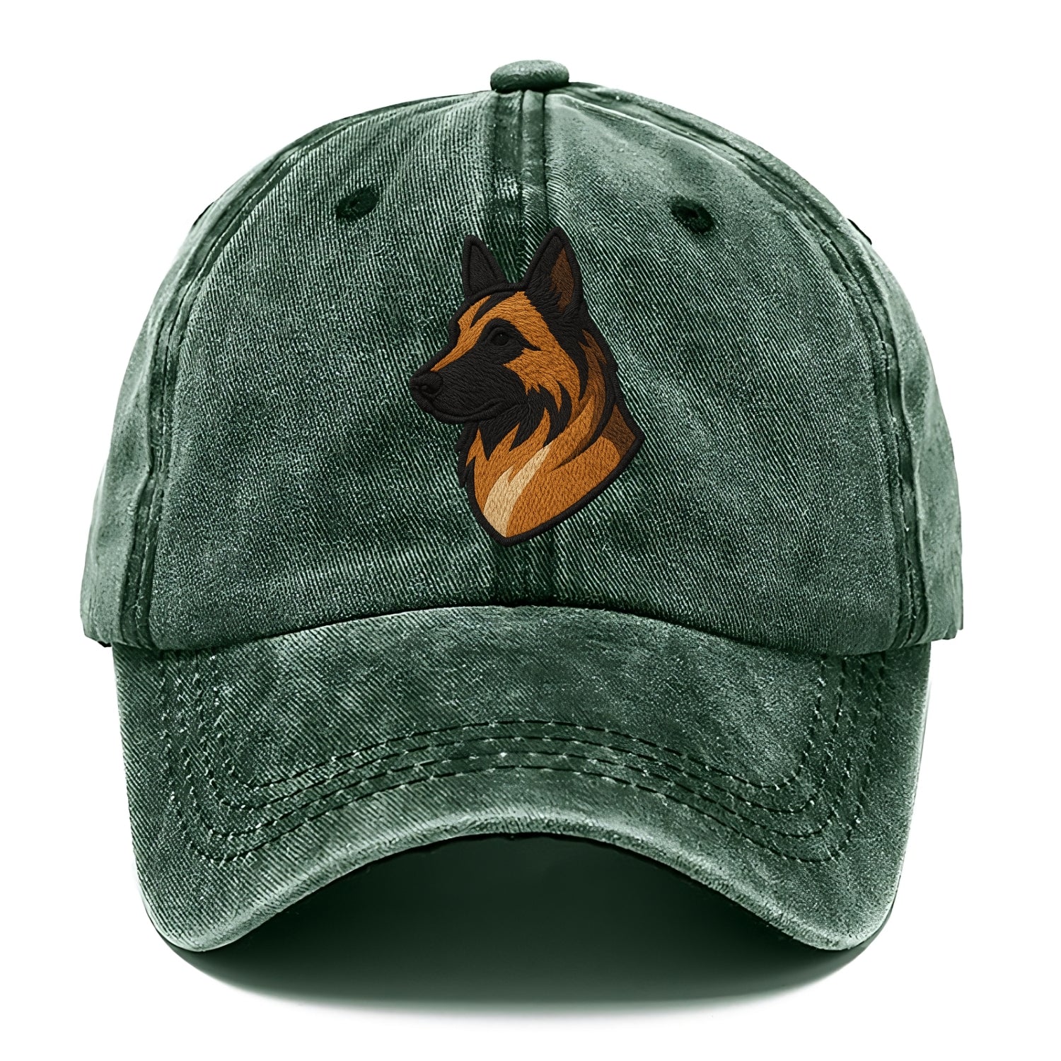 Belgian Tervuren - Fawn with black overlay embroidered design - Classic Cap - Forest Mist(Green)