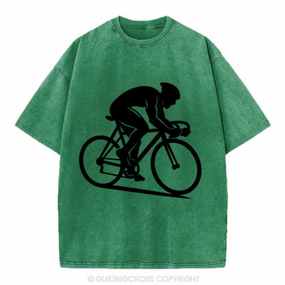 Sprint cyclist racing stance - Vintage T-shirt - Forest Mist(Green)
