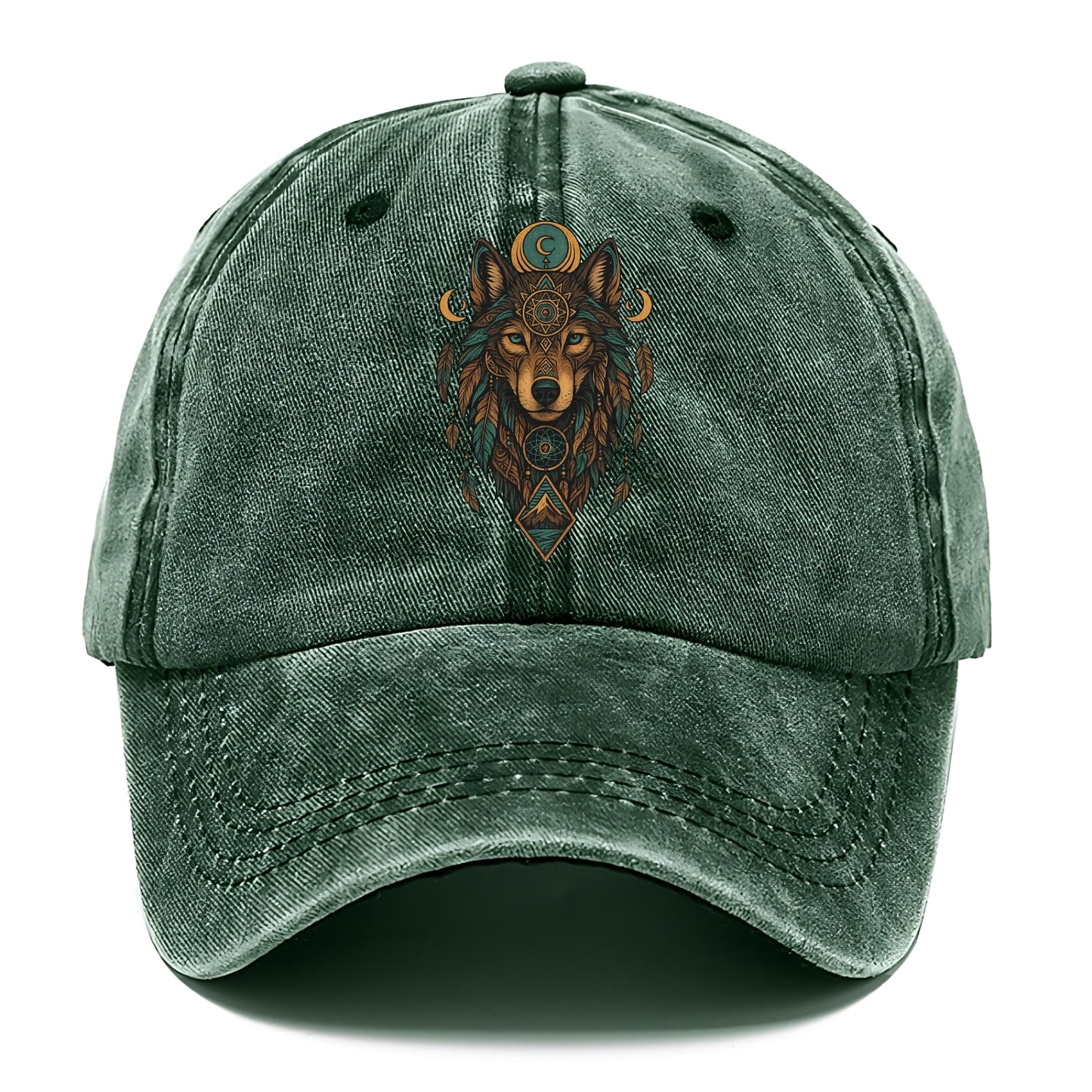 Retro 80s Wolf  - Classic Cap - Forest Mist(Green)