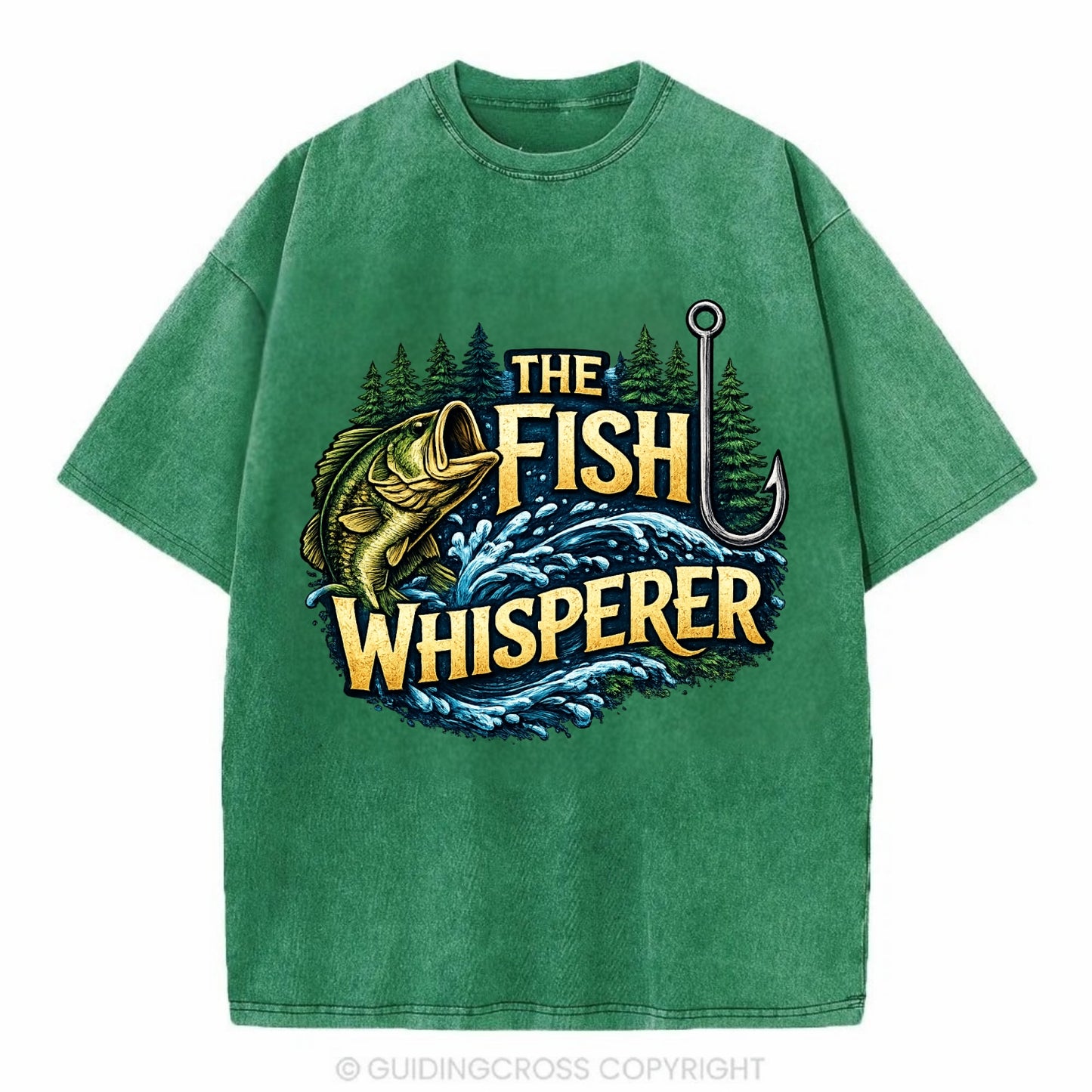 Fish Whisperer - Vintage T-shirt - Forest Mist(Green)