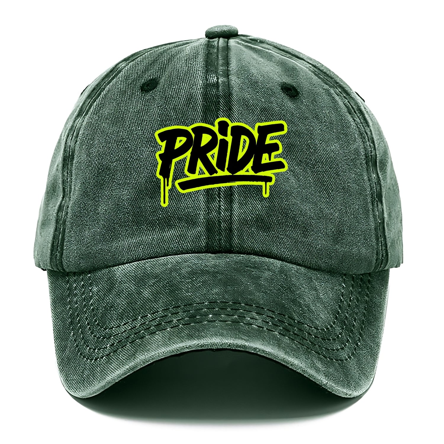 Bold typography design - "PRIDE" - dignified satisfaction, honor - Classic Cap - Forest Mist(Green)