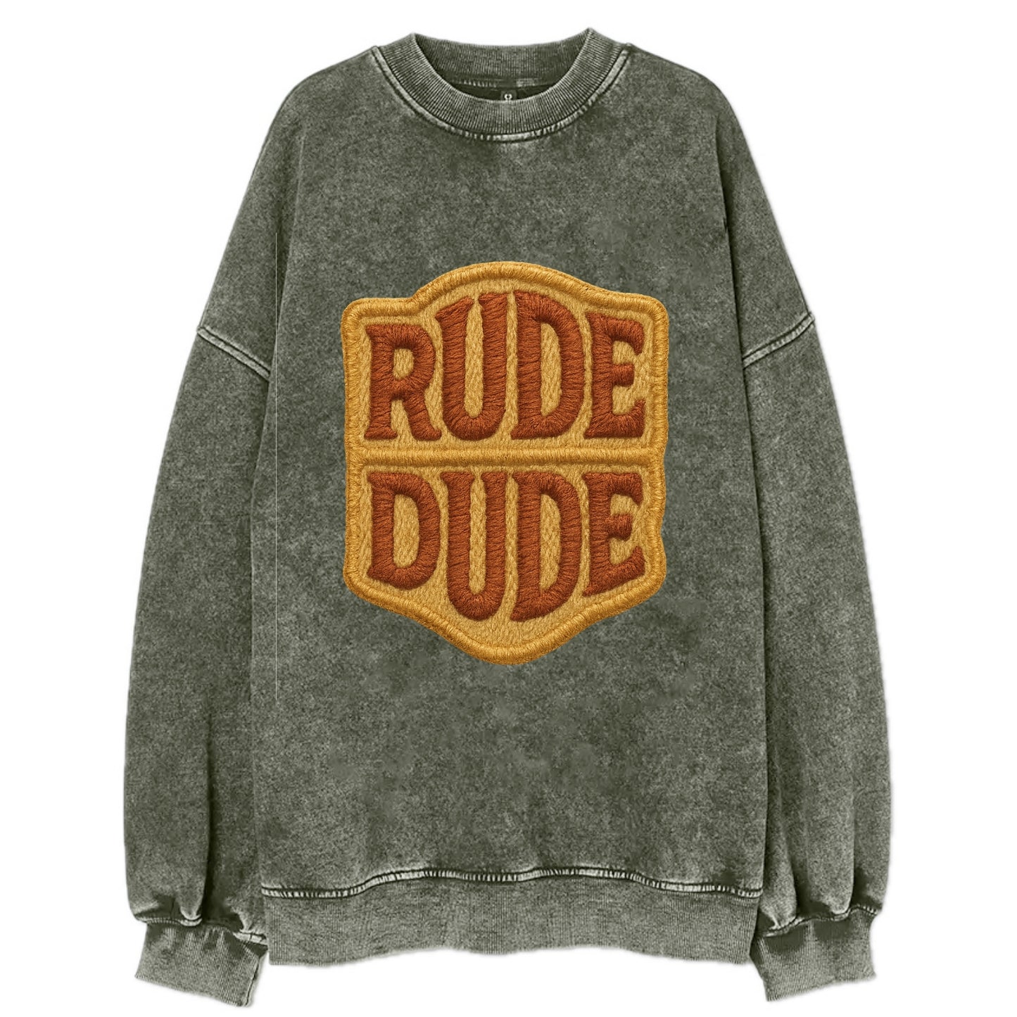 RUDE;DUDE ENERGY Surf Green Trucker - Vintage Sweatshirt - Forest Mist(Green)