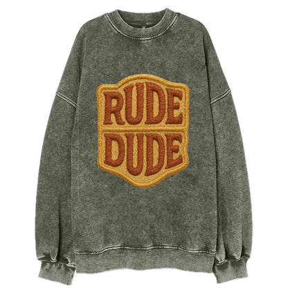 RUDE;DUDE ENERGY Surf Green Trucker - Vintage Sweatshirt - Forest Mist(Green)