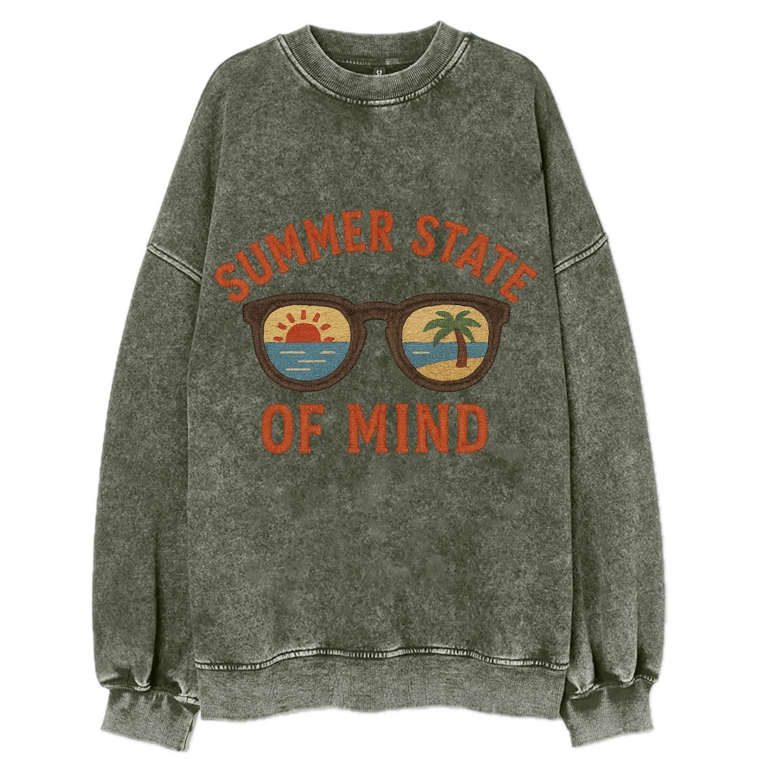 Summer State Of Mind  - Vintage Sweatshirt - Forest Mist(Green)