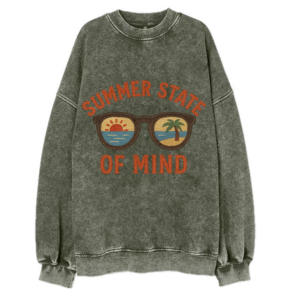 Summer State Of Mind  - Vintage Sweatshirt - Forest Mist(Green)