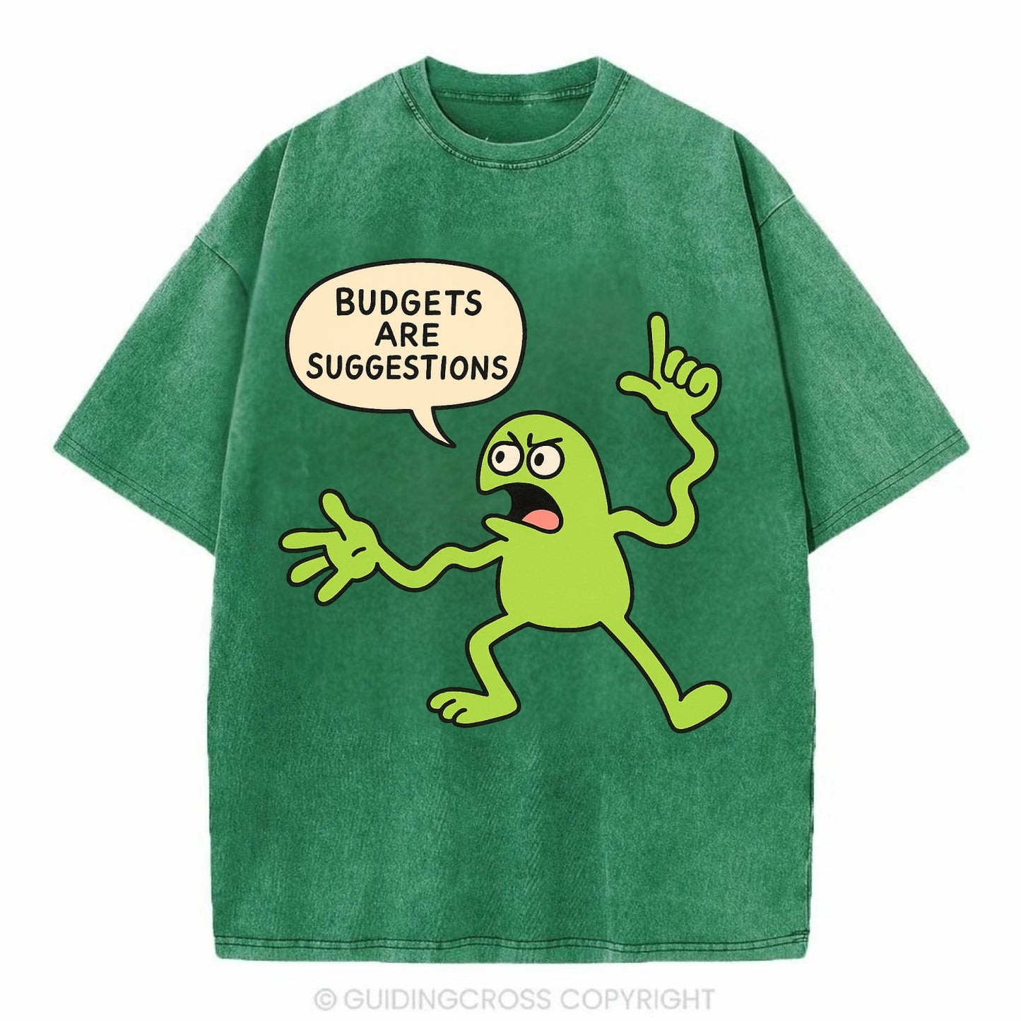 BUDGETS ARE SUGGESTIONS | Rebellious calculator - Vintage T-shirt - Forest Mist(Green)