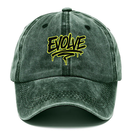 Bold typography design - "EVOLVE" - changing, becoming better - Classic Cap - Forest Mist(Green)