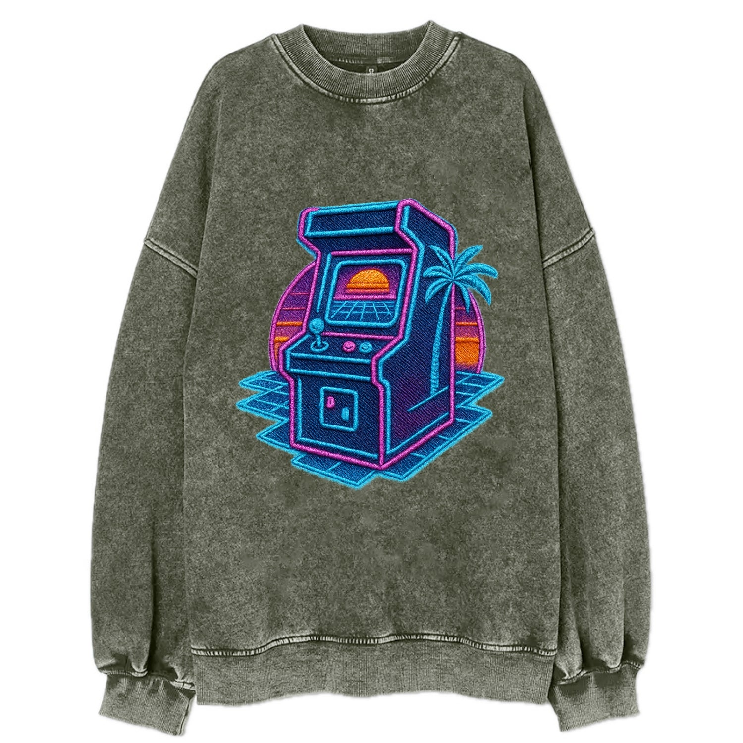 Arcade Machine - Vintage Sweatshirt - Forest Mist(Green)