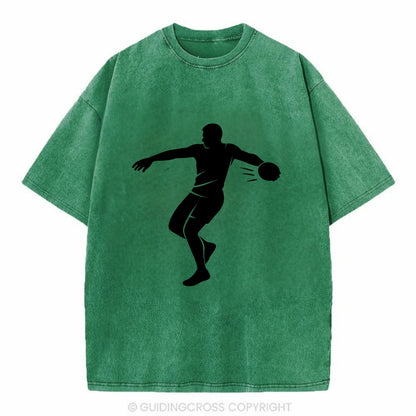 Discus thrower spinning release - Vintage T-shirt - Forest Mist(Green)