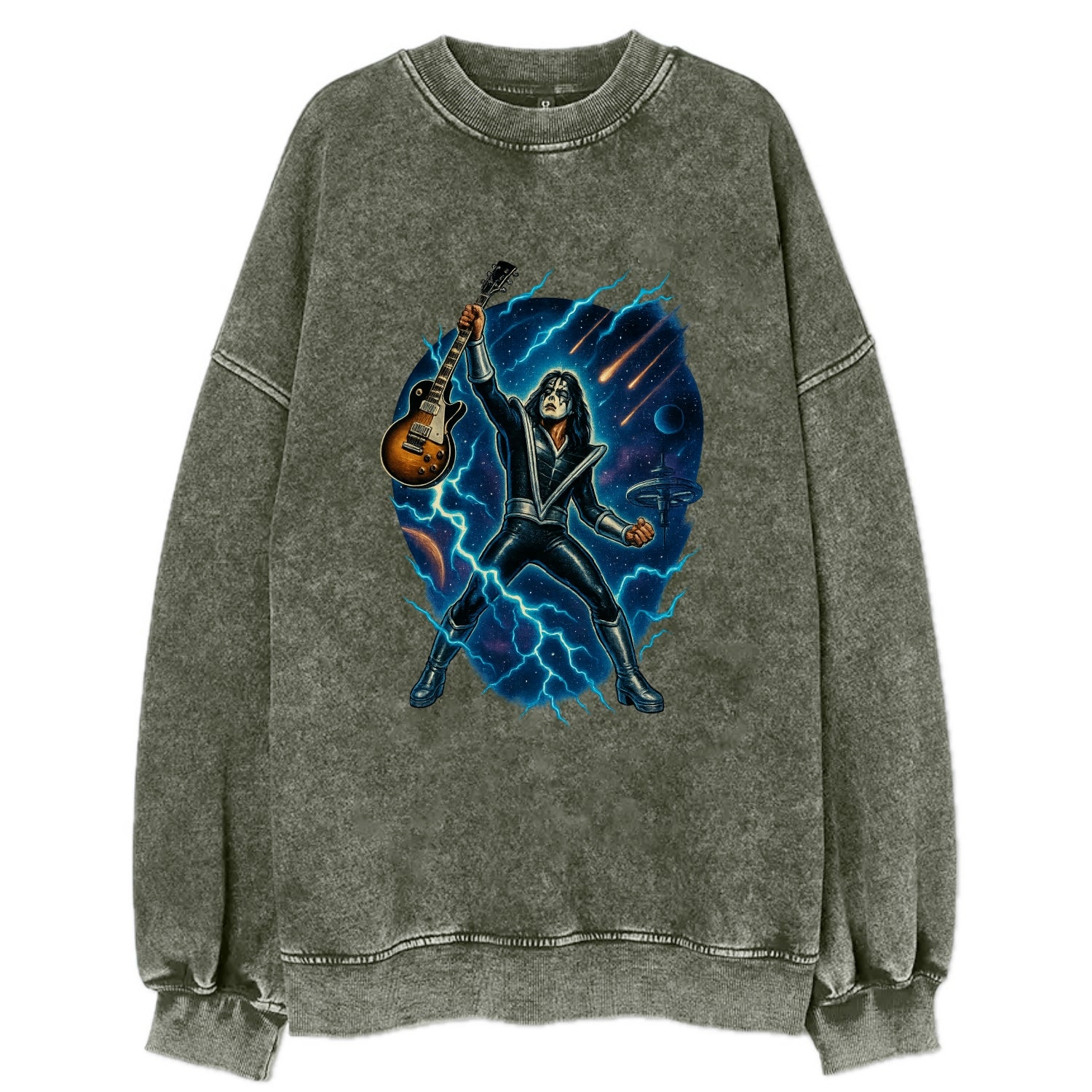 Ace Frehley Cosmic Solo - Vintage Sweatshirt - Forest Mist(Green)