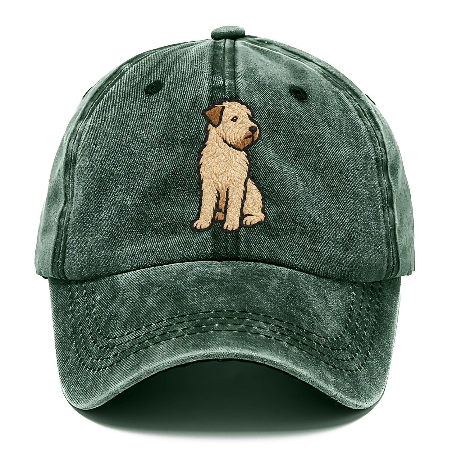 Soft Coated Wheaten Terrier - Light tan flowing coat embroidered pose - Classic Cap - Forest Mist(Green)