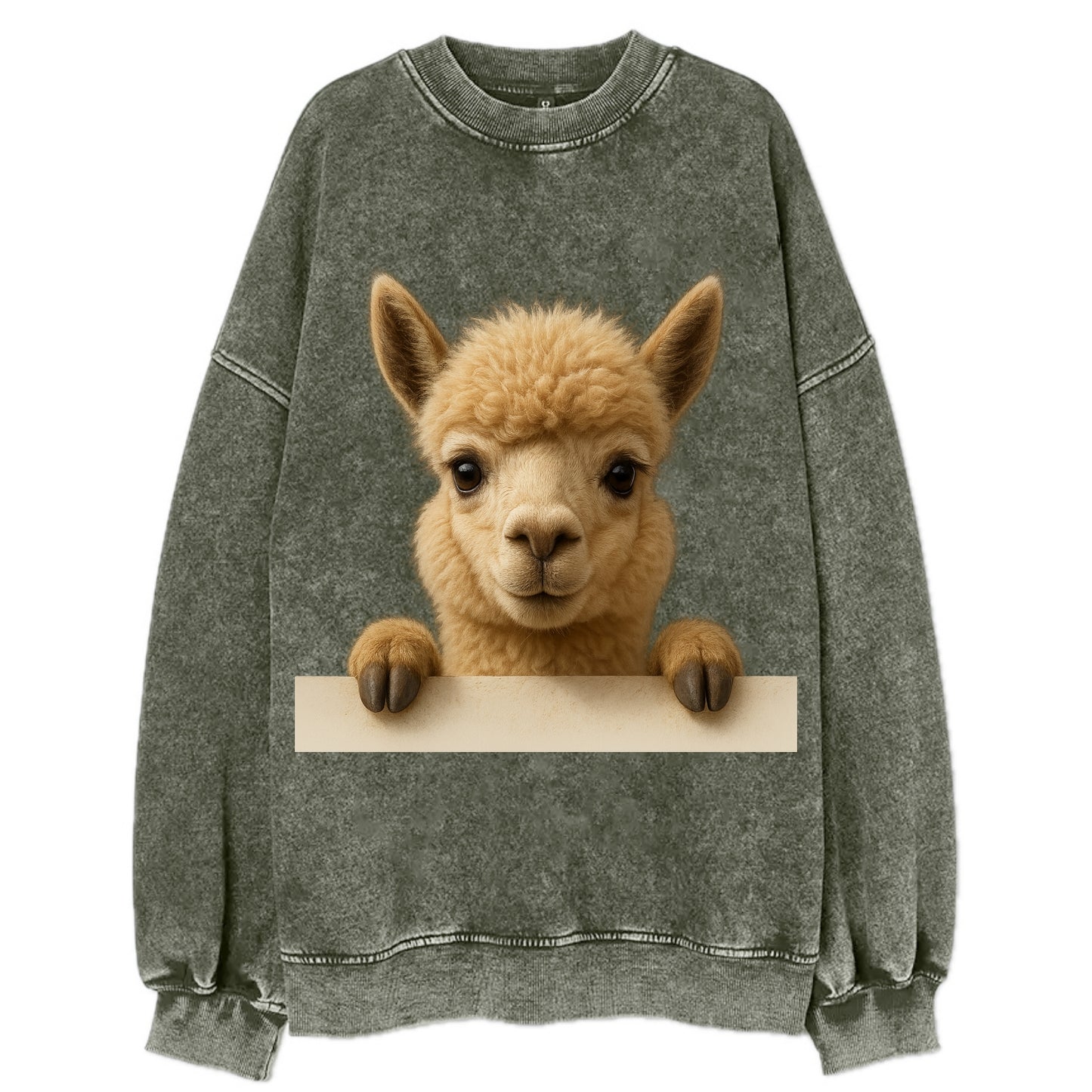 Alpaca  - Vintage Sweatshirt - Forest Mist(Green)