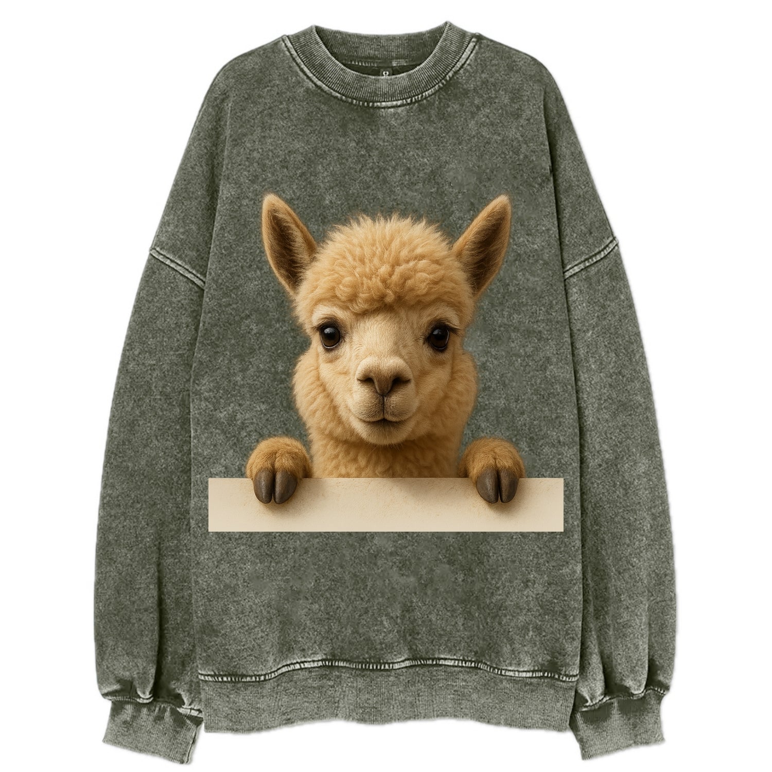 Alpaca  - Vintage Sweatshirt - Forest Mist(Green)