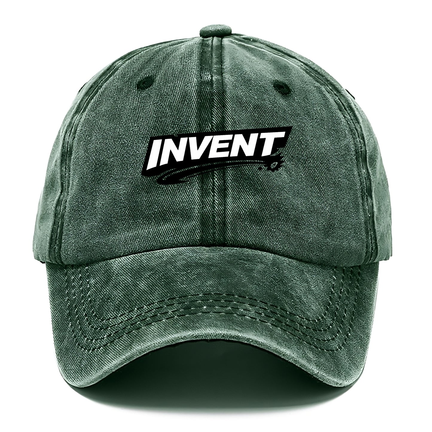 Bold typography design - "INVENT" - creating new things, originating - Classic Cap - Forest Mist(Green)