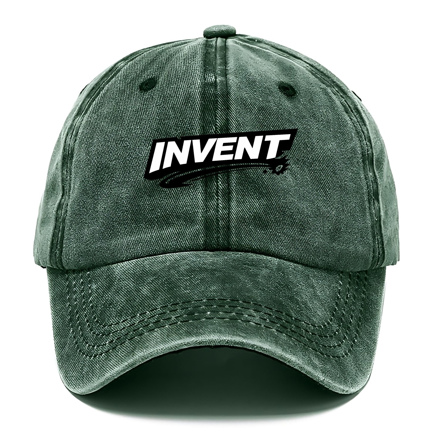 Bold typography design - "INVENT" - creating new things, originating - Classic Cap - Forest Mist(Green)