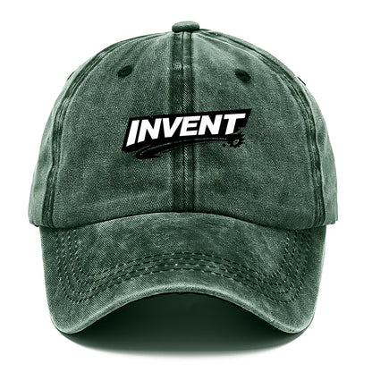 Bold typography design - "INVENT" - creating new things, originating - Classic Cap - Forest Mist(Green)