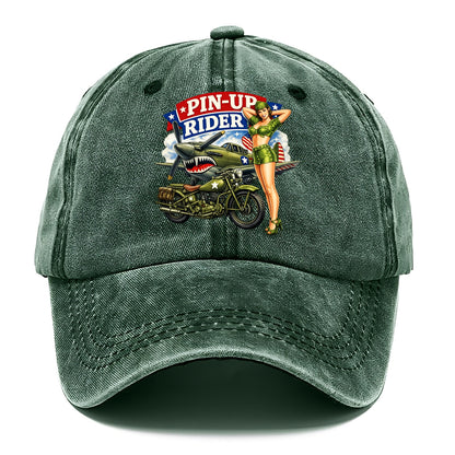 Wwii Pin Up Rider - Classic Cap - Forest Mist(Green)