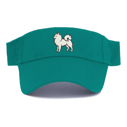 American Eskimo Dog - White spitz embroidered standing design - Visor - Forest Mist(Green)